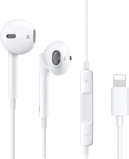In Ear Headphones for iPhone,Hi-Res Extra Bass,HiFi-Audio Stereo Noise Isolating Earbuds Wired Earbuds with Mic+Volume Control Compatible with iPhone 13/12/11//Xs Max/Xr/Xs/X/8/7Support All iOS System