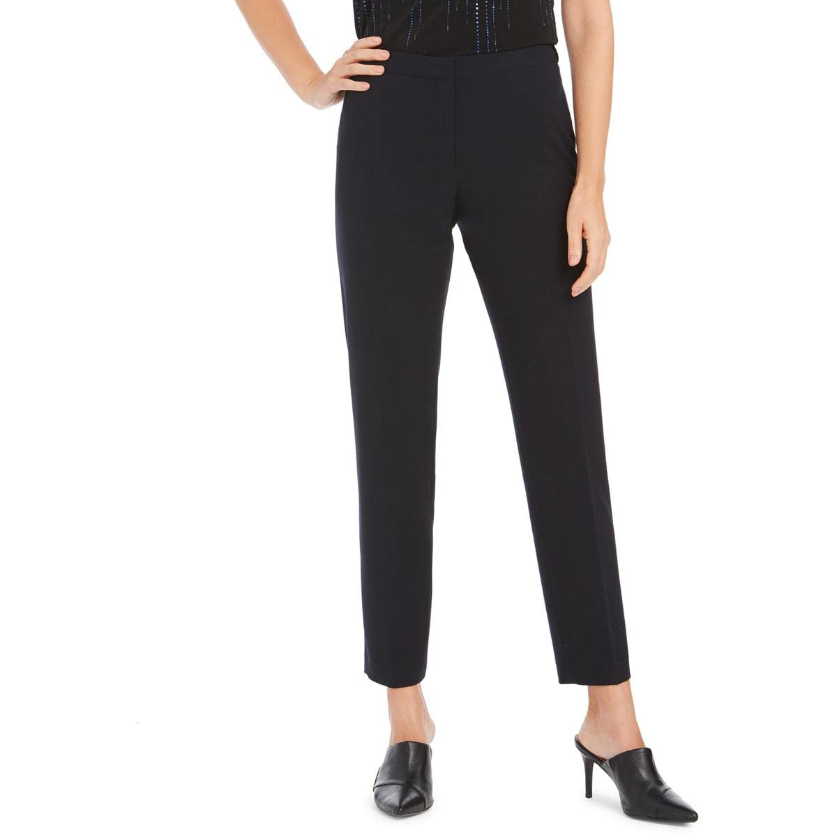 Calvin Klein Womens Slim Workwear Straight Leg Pants Navy 2