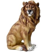 Sengocis Small Realistic Lion Statue - 5.5 Inch Desktop Decor - Premium Resin Figurine for Home, ...