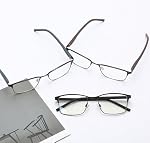 3 Pack Reading Glasses for Men, Blue Light Blocking Computer Readers, Metal Frame Spring Hinge Eyeglasses with Pouches, Anti Eyestrain/Glare/UV(200 Magnification Strength)