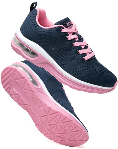 Baskets Femme Chaussures De Course avec Coussin D’Air Amortissantes Sport Sneakers Légères Respirantes Antidérapantes pour Running Marche Fitness Et Quotidien