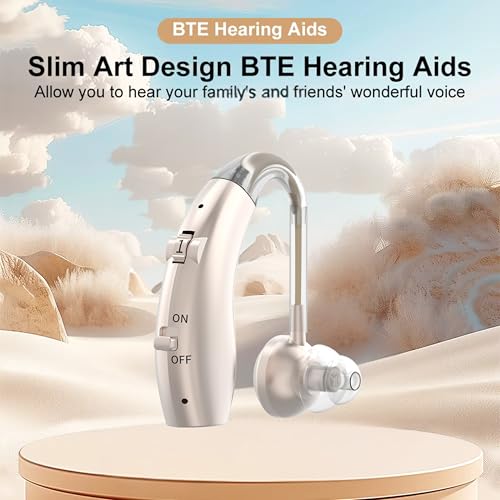 Image of Fastwell F25 Rechargeable Hearing Aid for Adults & Seniors, Behind-the-Ear Design, 30 Min Quick Charge, Noise Reduction, Single Ear With 6-Month Warranty (Gold)
