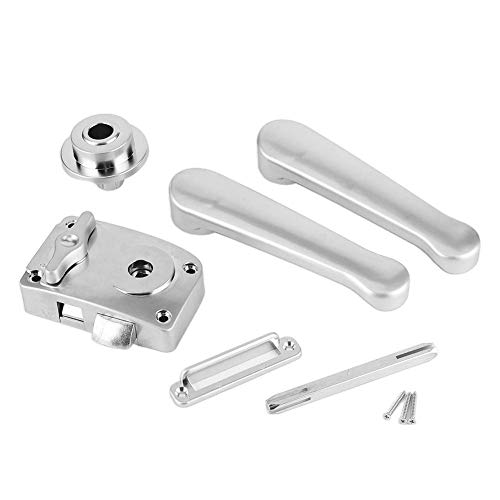 Image of Qiilu RV Door, RV Door Locks for Travel, Locking Door Levers Toilet Bathroom Bedroom Handle Knob Polished Chrome for RV Yacht