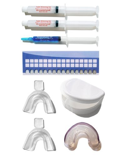 Teeth Whitening Kit with Remin Gel 2 Types of Mouth Trays Tooth Shade Guide and 20cc of 22