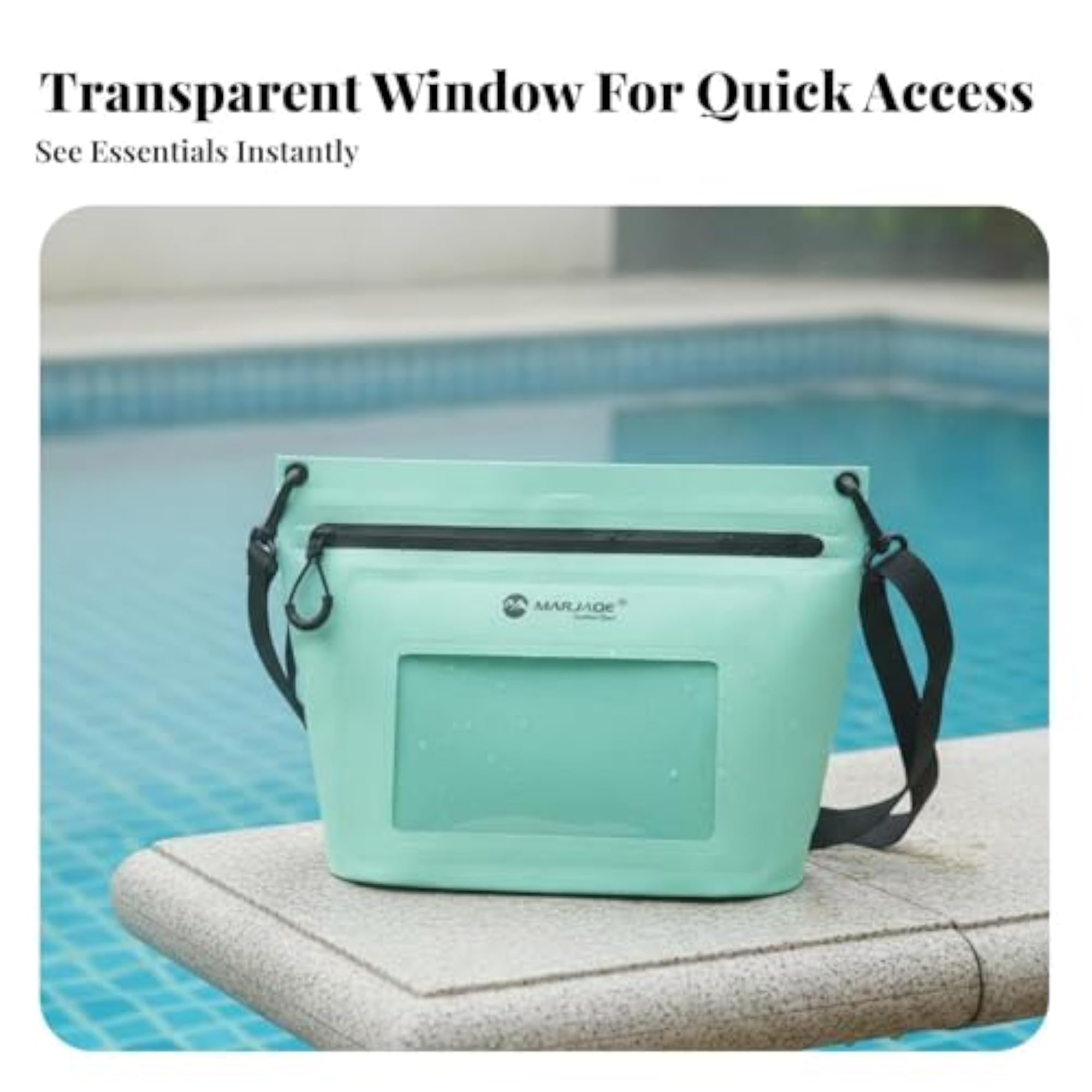 Waterproof Shoulder Bag with Internal Pockets, Black