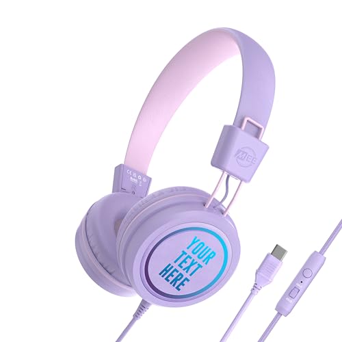 MEE audio KidJamz KJ55 Personalized USB-C Safe Listening Wired Headphones for Kids with Custom...