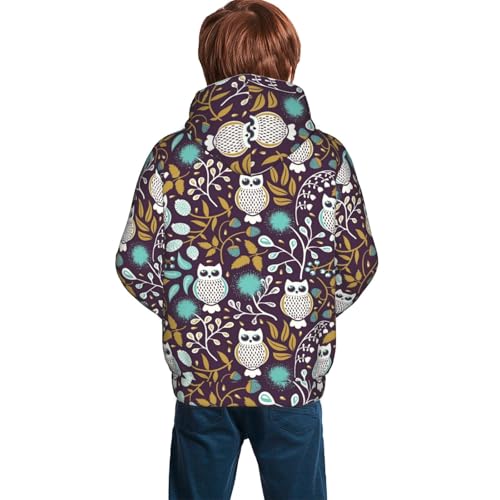 Forest Cute Owl Kid Hoodies Boys Sweatshirts Girls Pullover with Pocket4