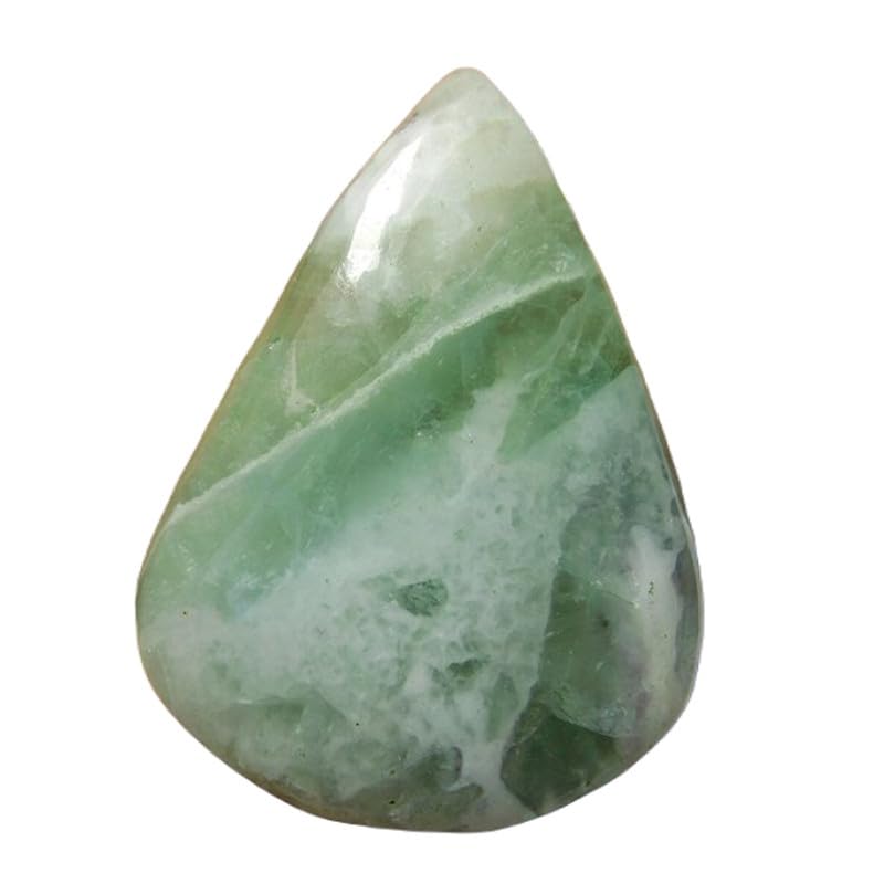 Fluorite naturelle en cabochon poire 32x25mm : pierre gemme en vrac pour bijoux