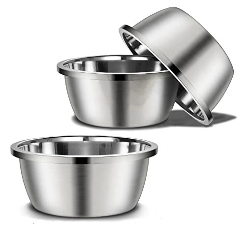 Stainless Steel Large Dog Bowl, 176oz High Capacity Dog Food Bowls for Large Dogs (2 Pack) (176oz(3pc))