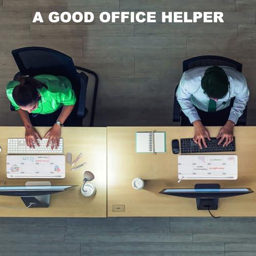 Image of TSJ OFFICE Desktop Whiteboard Dry-Erase-Board - Computer Keyboard Stand White Board Surface Pad with Drawer, Desk Organizers with Accessories for Office, Home, School Supplies