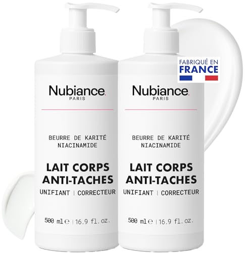 NUBIANCE - Lait Corps Éclaircissant et Réparateur, Anti-Taches et Hydratation Intense - Combat l’Hyperpigmentation, Peaux Mixtes à Sèches, Pour un Teint Uniforme...