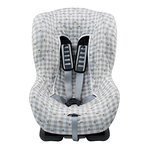 JYOKO Kids Funda para Silla de Coche de Algodón Extra Suave Sin Cabezal (Picnic Vichy)