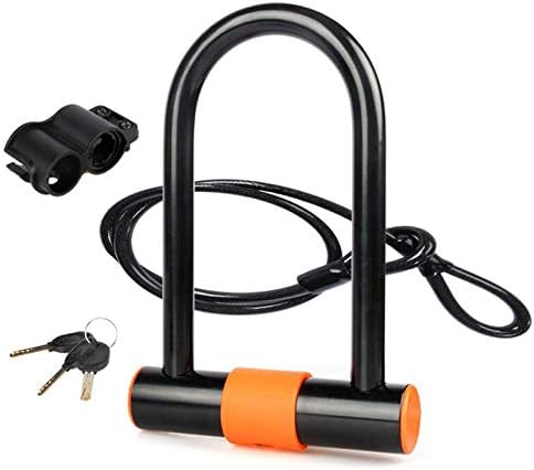 Bike U Lock with Cable - Bicycle Locks Heavy Duty Anti Theft,Combination Bike Lock and Key,14mm Shackle and 3.8ft Length Cable with Mounting Bracket,Suit for Bicycle,Road Bike,Mountain Bike