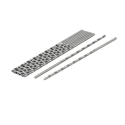 Aexit 1.6mm Dia Tool holder HSS Double Flutes Straight drill hole Twist Drill Bits Silver Tone 10pcs Model:34as241qo195