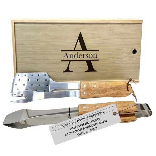 Personalized Monogrammed BBQ Grill Set - 3 Pcs Engraved