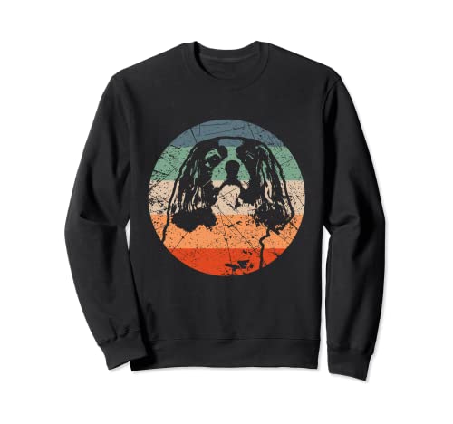 Silueta retro de perro – Vintage Cavalier Sudadera