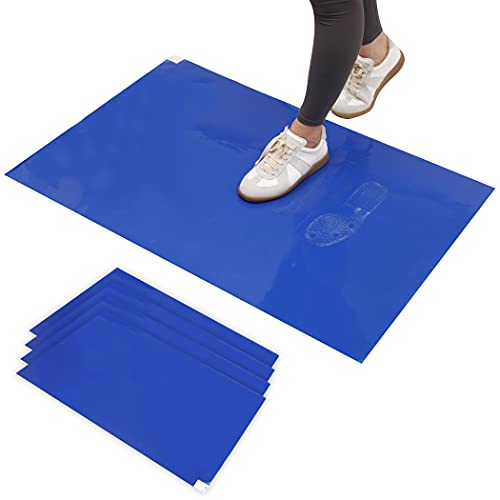 Image of CALPALMY 150 Sheets 24 inch x 36 inch Adhesive Mats - Sticky Mat for Laboratories, Homes, Construction Sites, and More - Remove Dust and Dirt from Shoes and Equipment Wheels -Blue