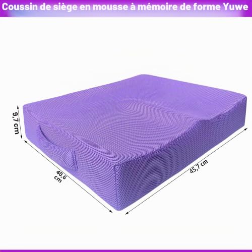 Coussin de siège extra-large Yuwe en mousse à mémoire de forme ergonomique