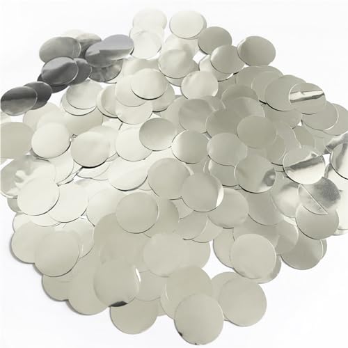 6000 piezas de confeti redondo de aluminio plateado de 1 pulgada para bodas, fiestas de boda, decoración de mesa redonda biodegradable, confeti de compromiso, papel circular para globos, decoración de