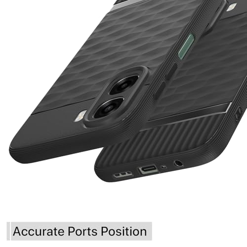 Image of Pikkme Back Cover for Oppo A6X 5G Camera Protection 3D Hexa Cube Design Silicone Protective Bumper Case (Black)