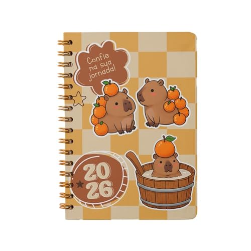 AGENDA 2026 DIÁRIA CAPA DURA ESPIRAL 168 FOLHAS CAPIVARA/ASTROSUR...