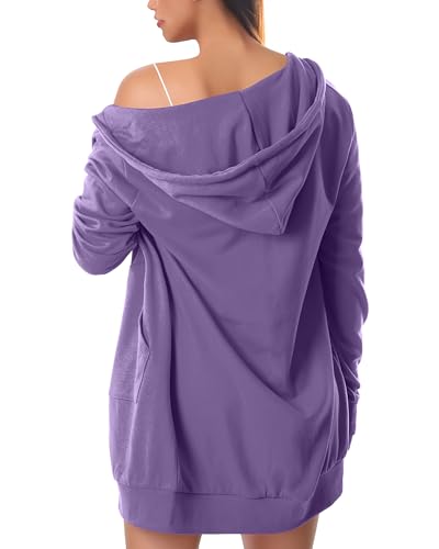 Image of GIVON Basic Lightweight Zip-Up Hoodie Long Sleeve Thin Jacket for Women with Plus Size