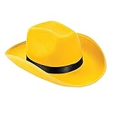Fun Express Yellow Cowboy Hat for Adults - Apparel and Costumes