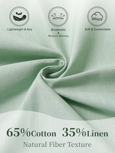 Image of LOLANTA Boys 2 Pieces Linen Set kids Short Sleeve Button Down Shirt and Shorts Summer Vacation Outfits