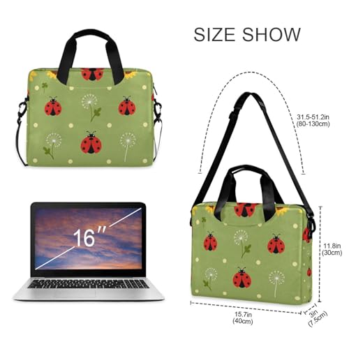 Funda para laptop portátil 15.6" con correa y asa verde miniatura 5