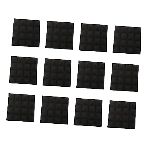 12 Paneles de Espuma Absorbente de Sonido en Pirámide Negra para Grabación miniatura 1