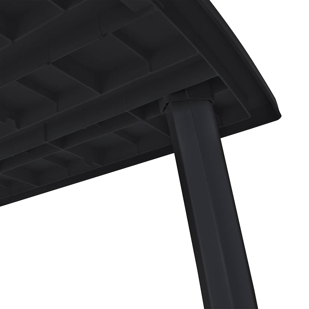 Gartentisch Anthrazit 216x90x72 cm Kunststoff mit Schirmloch Robust Wetterfest Modernes Design für Garten Balkon Terrasse Camping Outdoor Küche Essbereich