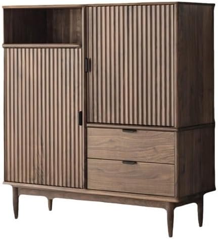 Cabinet for Dishes 105x40x100cm Black Walnut Wood Dining Room Kitchen Side Cabinet Home Large Capacity Entrance Living Storage Corridor Furniture