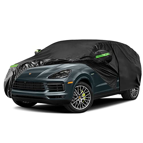 Image of Waterproof Car Cover Replace for 2009-2025 Porsche Cayenne, 6 Layers All Weather Full Car Covers with Zipper Door & Windproof Bands for Snow Rain Dust Hail Protection (Cayenne)