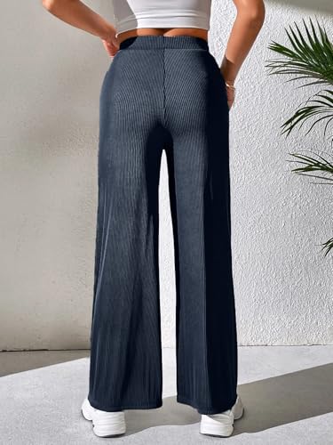 Image of Prenuem Women's High Waist Flared Korean Trousers, Trendy Casual Wear for Daily & Travel Use (Available in Plus Size)