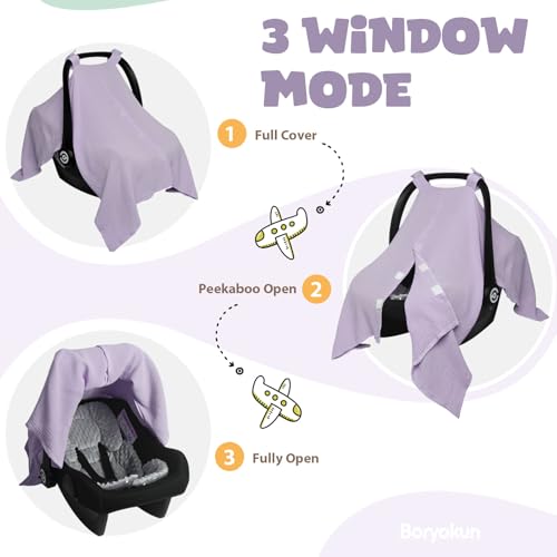 Image of Infant Carseat Insert, 2-in-1 Reversible Baby Car Seat Cushion for Newborn Toddler Head & Body Support Car Seat Pad for Carseats, Strollers, Swings, Bouncers(Purple)