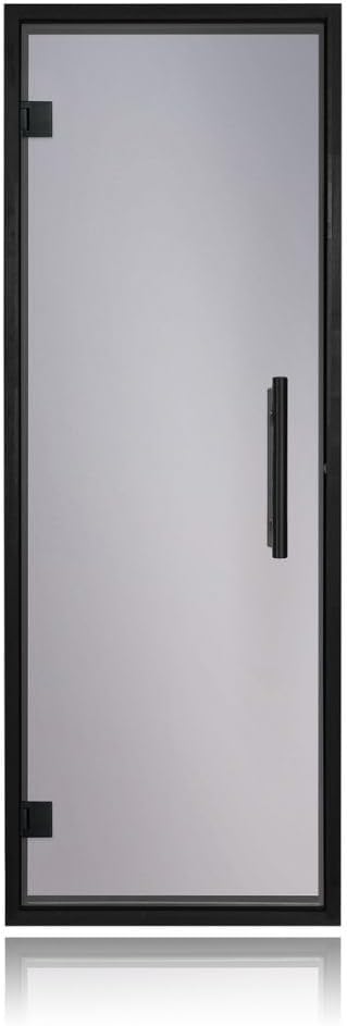 Clear & Tinted Glass Sauna Door, Prehung Tinted Glass Sauna Door (Left Hanging, Tinted - Black Alder Frame 24x73)