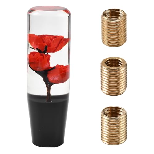 Blueshyhall Pommeau de levier de vitesse de voiture avec motif rose - Poignée créative universelle - En acrylique - Pour tuning de voiture - Décoration...