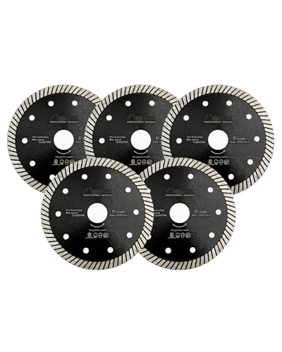 SHDIATOOL Diamond Turbo Blade 5-Inch Cutting Disc for Porcelain Ceramic Tile Granite