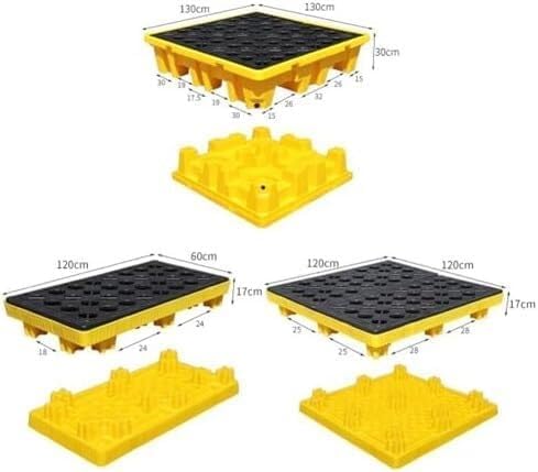 Modular Oil Spill Collection Pallets - Heavy-Duty Industrial Platforms, Non-Leakage Containers for Lab Waste & Oil Drums (120x60x17cm) - Plastic Solutions