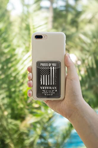 Army Veteran Appreciation Engraved Wallet Card Insert – Proud Of You Gift – Perfect Stiff And Light Metal Wallet Card - Thank You For Your Service Veteran #TOP2