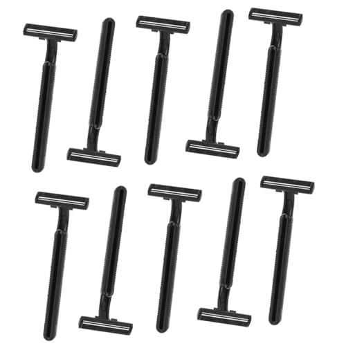 WEKADRIN 10 piezas Unidades Maquinillas Afeitar Desechables Antideslizantes Doble Acero Carbono para Mujeres y Hombres Herramienta Depilatoria Corporal Práctica y Portátil para Espalda y