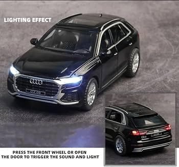 Image of SPITEN Audi Q8 Police INTERCEPTORS 1:32 Diecast Scale Model Alloy Metal Pull Back Toy car for Kids with Openable Doors & Light, Music Toy Vehicle for Kids - Colors as Per Stock(Multicolour)
