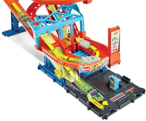 Hot Wheels Roller Coaster Rally avec propulseur électrique et looping - 2