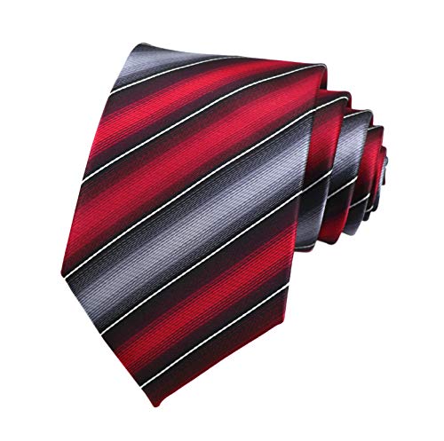 Men s Deep Red Grey Black Party Ties Elegant Formal Prom Ball Neckties for Youth