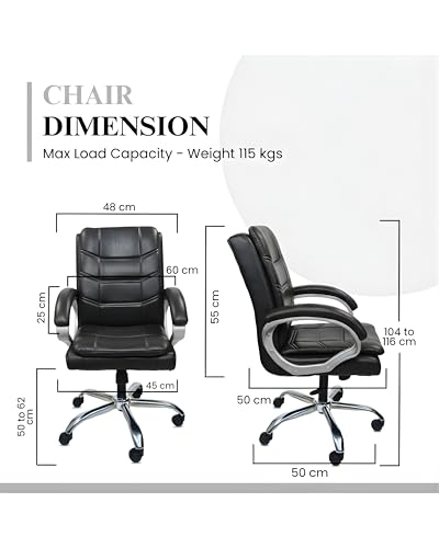 Image of activa Executive Revolving Office Chair | Ergonomic Computer Desk Chair with Cushioned Seat| Heavy Duty Steel Base, Adjustable Height & 360 Swivel Wheel| Study /Home /Offcie Visitor Chair (Star, Black)