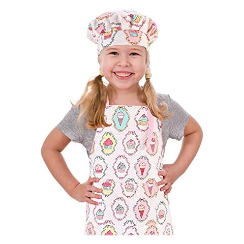 CRJHNS Kids Apron and Chef Hat Set Cover