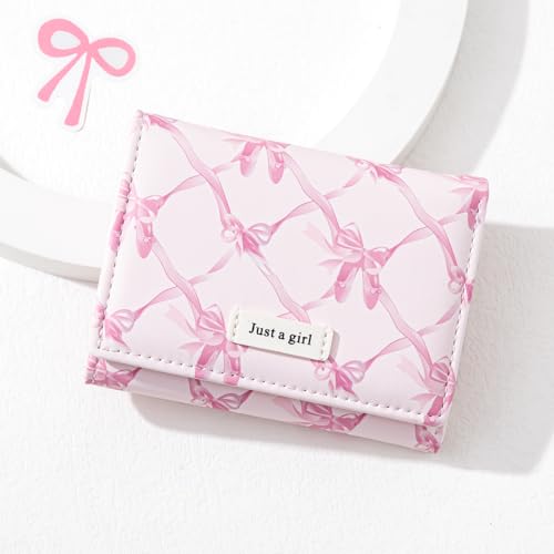 Image of Sunwel Fashion Cute Coquette Bow Wallet with Key-chain for Women Girls