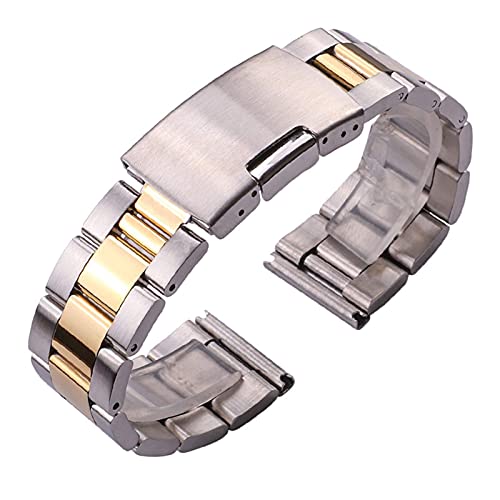 Bracelet de montre en acier inoxydable solide de 18mm à 24mm avec maille droite