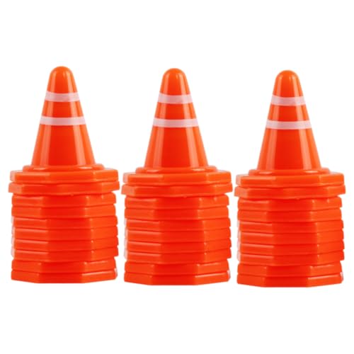 Kisangel 50pcs Traffic Cones Set Road Signs Miniature Traffic Barrier Simulation Road Sign School Teaching Interactive Toys for Boys and Girls Educational