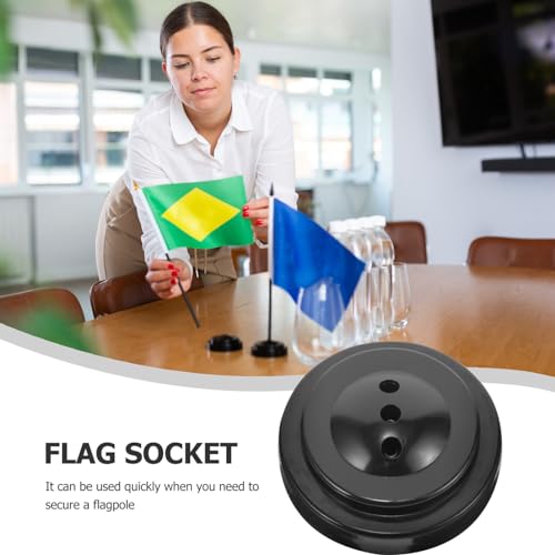 EXCEART Mini Flag Pole Base Small Flag Stand Desk Holder for Office Desktop Decoration Compact Lightweight Holders - Image 3
